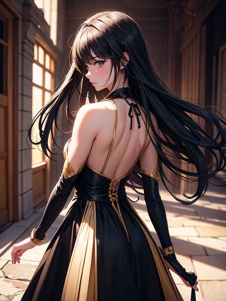 from behind